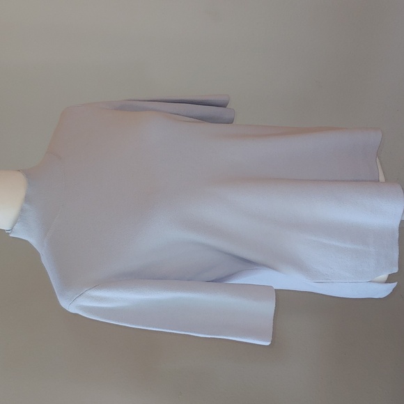 Ann Taylor Women's 3/4 Sleeve Knit Top with High Collar Soft Blue size Large - Picture 13 of 16